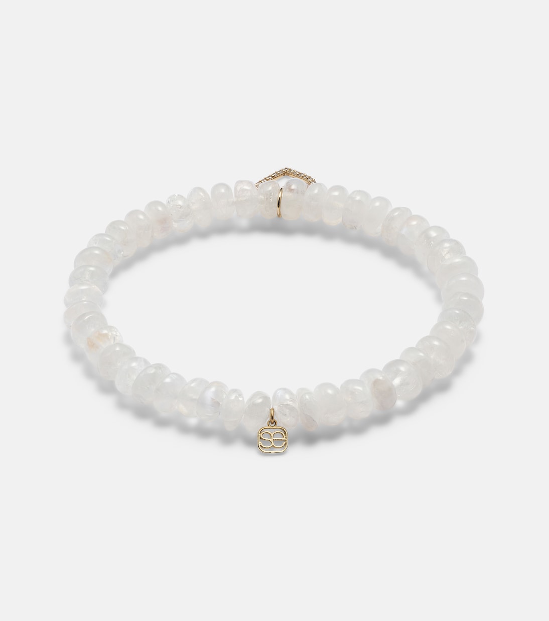 Bracciale in oro 14kt SYDNEY EVAN con pietra di luna e dettagli diamantati per uno stile giovane e raffinato