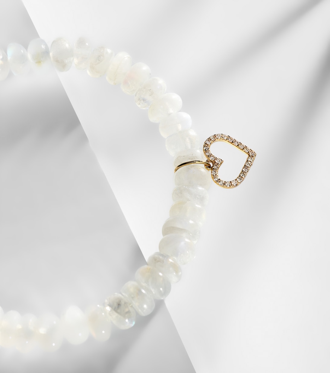 Bracciale in oro 14kt SYDNEY EVAN con pietra di luna e dettagli diamantati per uno stile giovane e raffinato