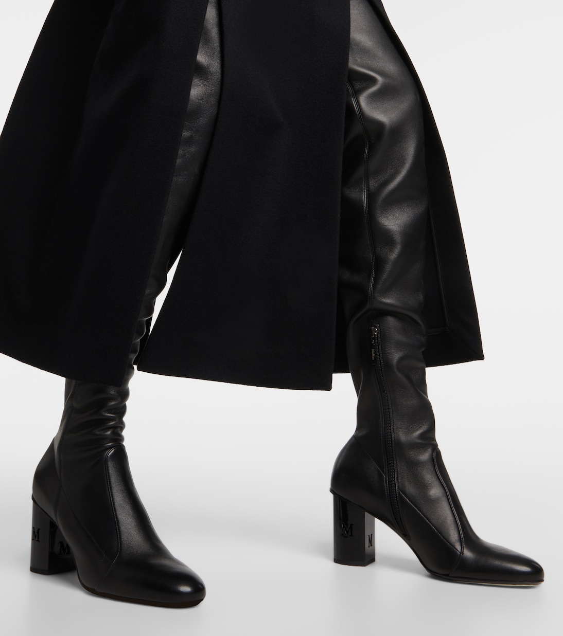 Botas mosqueteras Damier de piel | Max Mara
