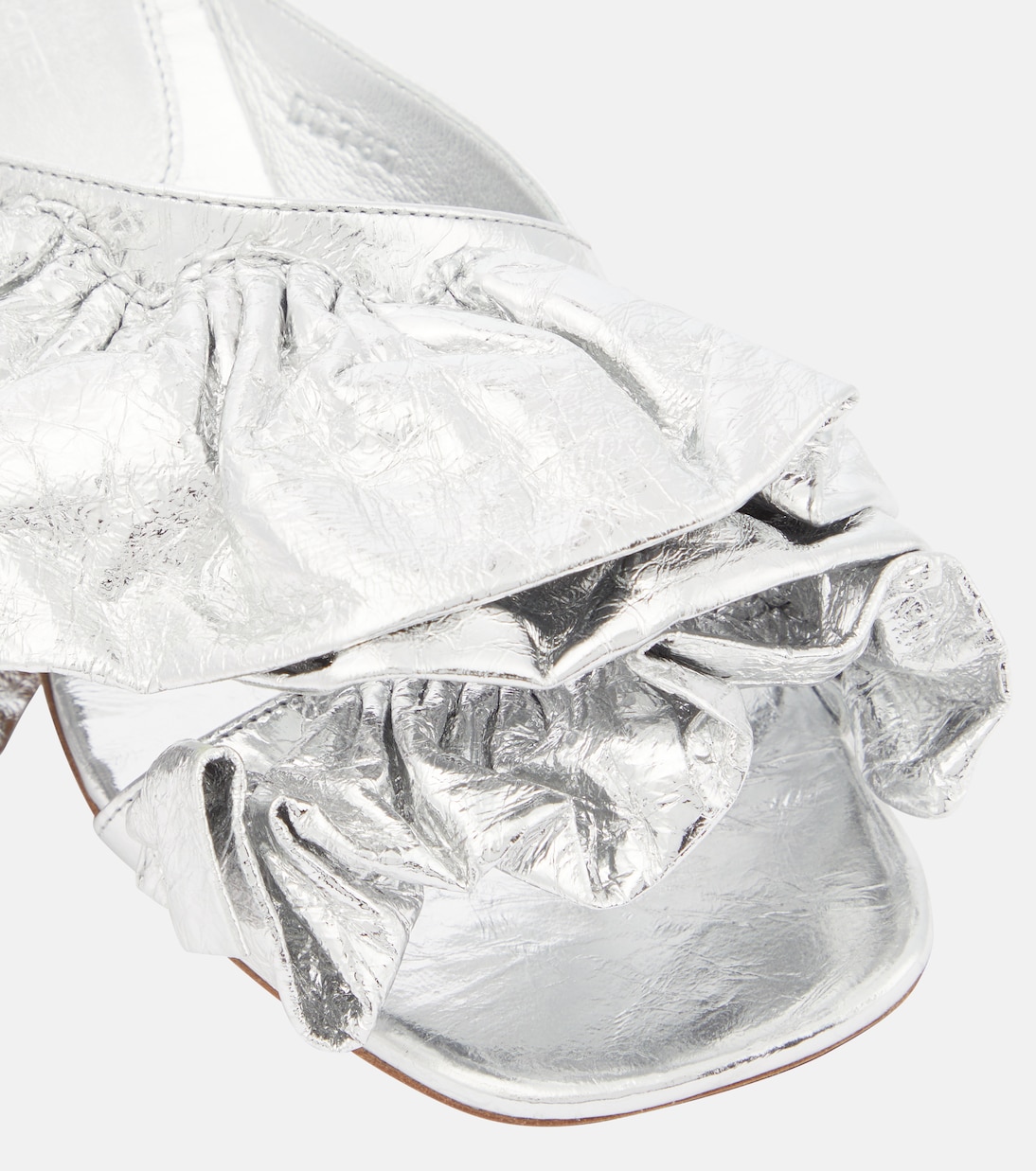 Pantoletten aus Metallic-Leder | Dries Van Noten