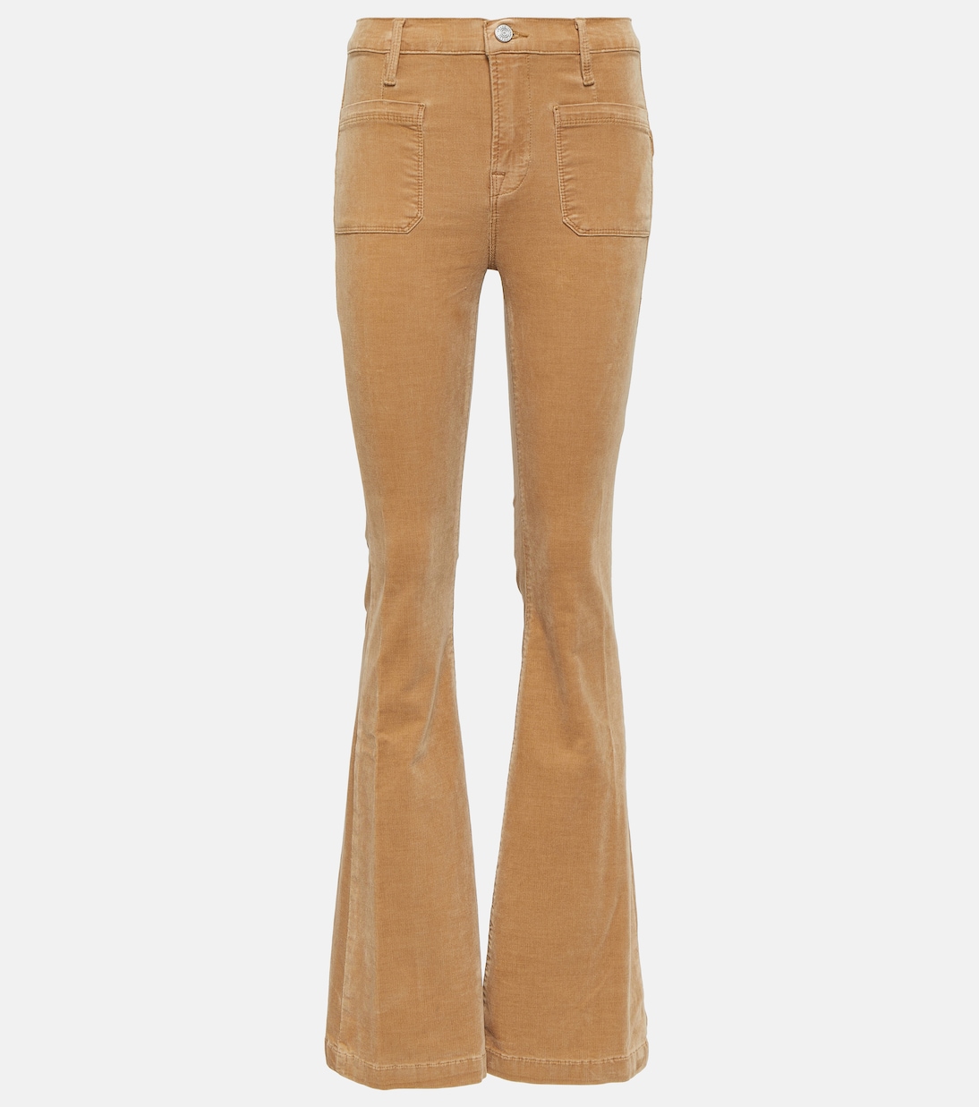 Le Bardot mid-rise corduroy flared pants | Frame
