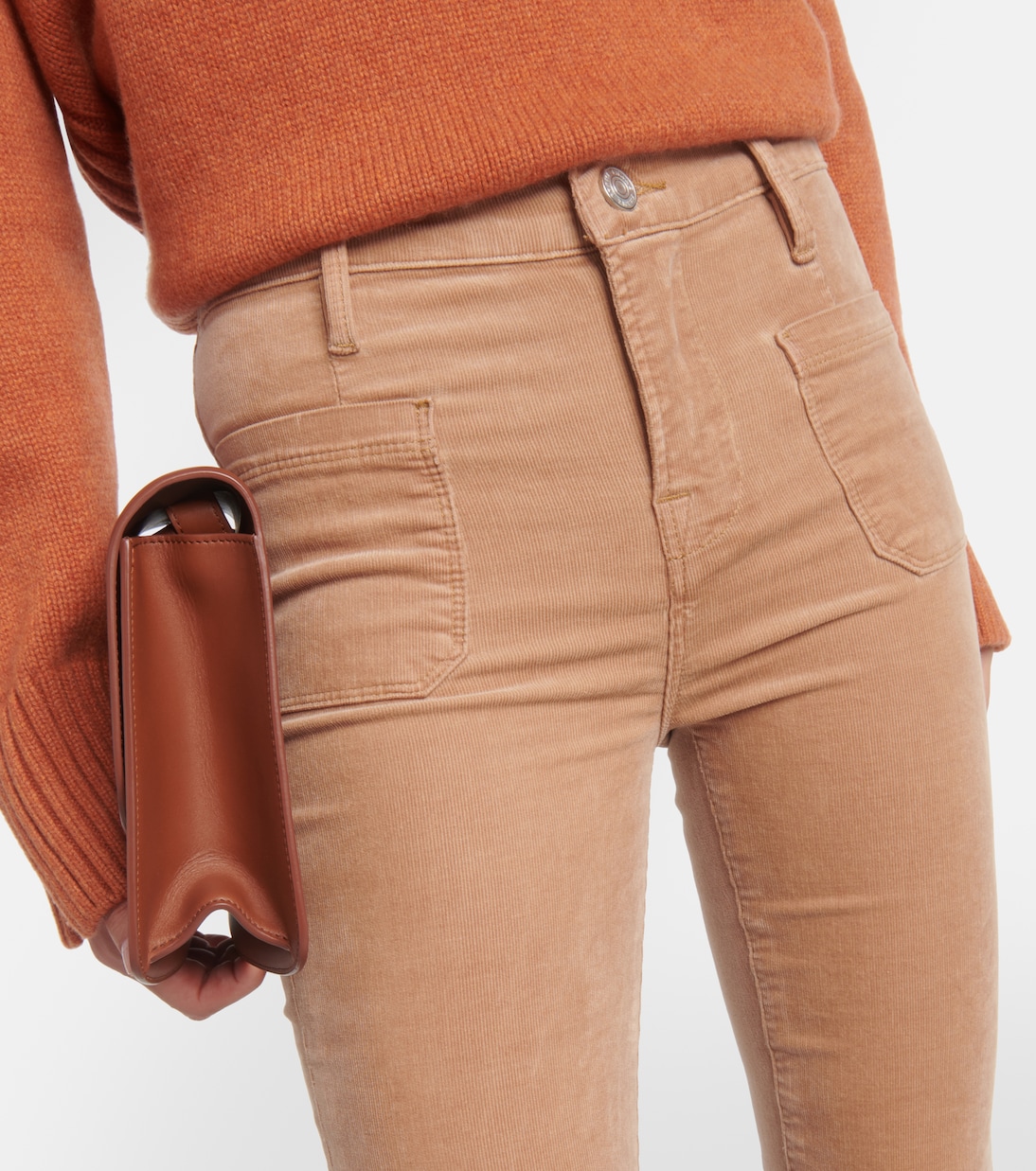 Le Bardot mid-rise corduroy flared pants | Frame