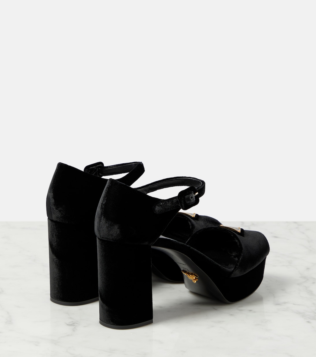 Sandali in velluto con plateau | Prada
