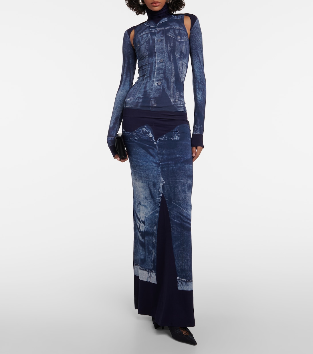 x Jean Paul Gaultier – Escarpins Corset en jean | Jimmy Choo