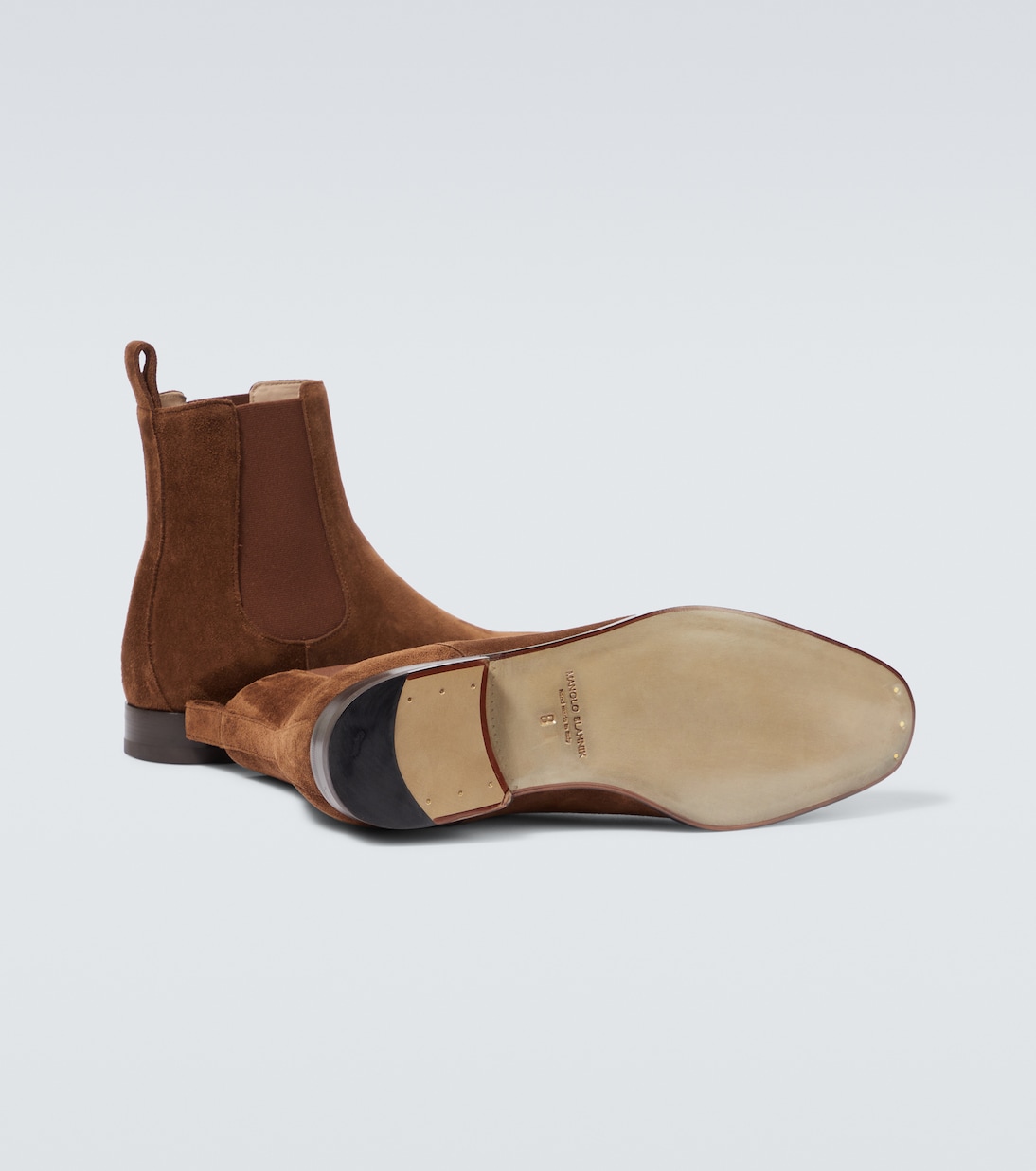 Bottines Chelsea Delsa en daim | Manolo Blahnik