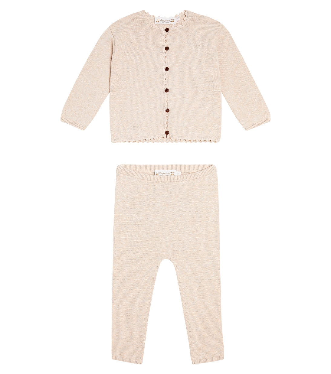 Baby Angelou wool and cotton cardigan and pants set | Bonpoint