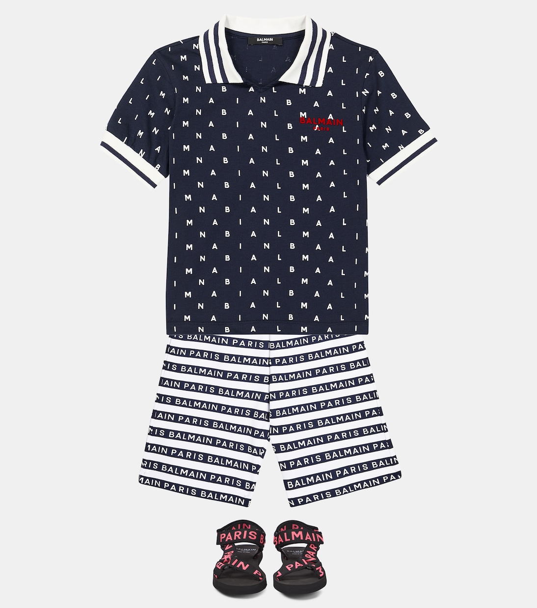 Polo de algodón estampado | Balmain Kids