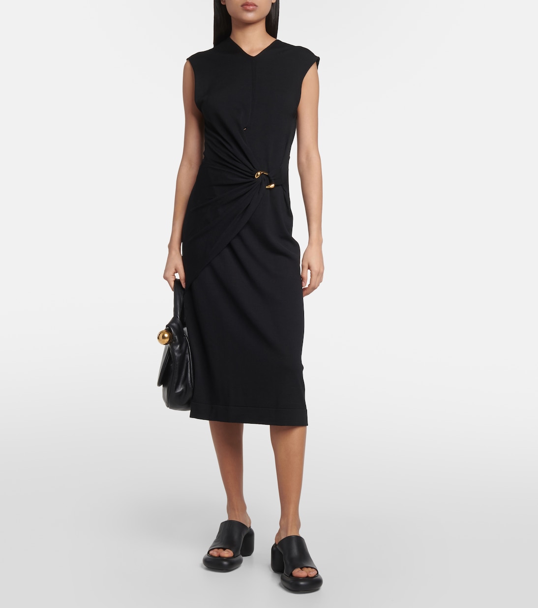 Vestido midi de lana virgen | Jil Sander