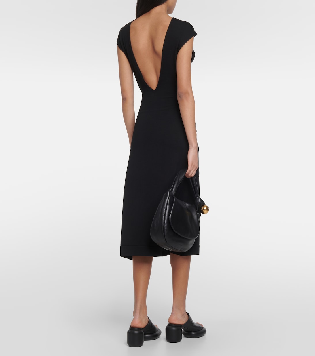 Vestido midi de lana virgen | Jil Sander