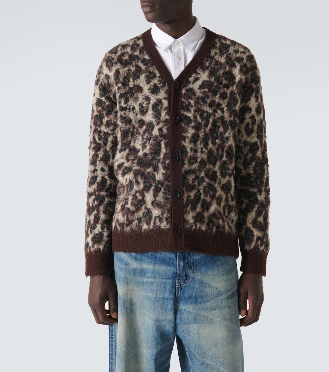 Leopard-print jacquard cardigan | Junya Watanabe