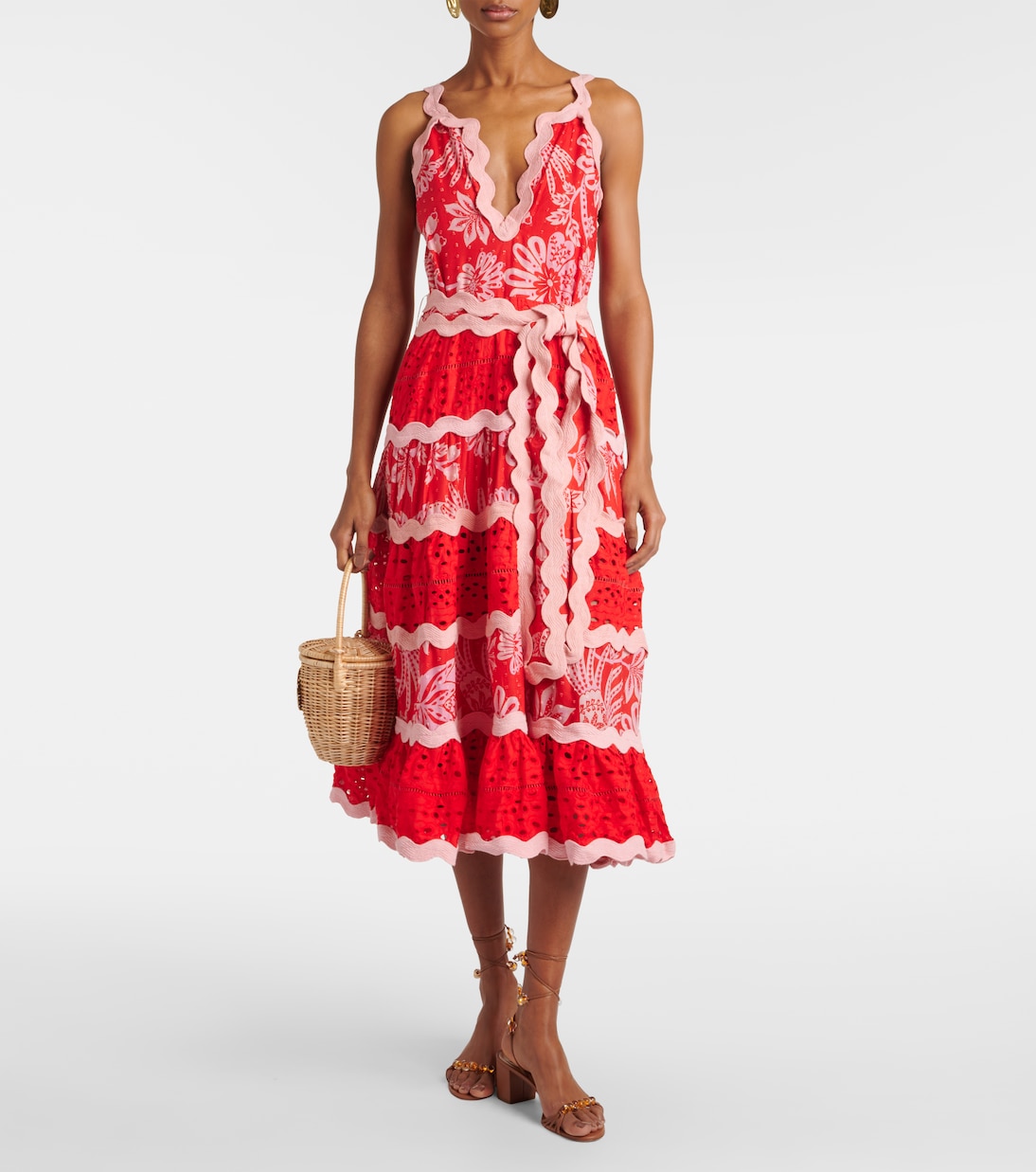 Broderie anglaise floral cotton midi dress | Farm Rio