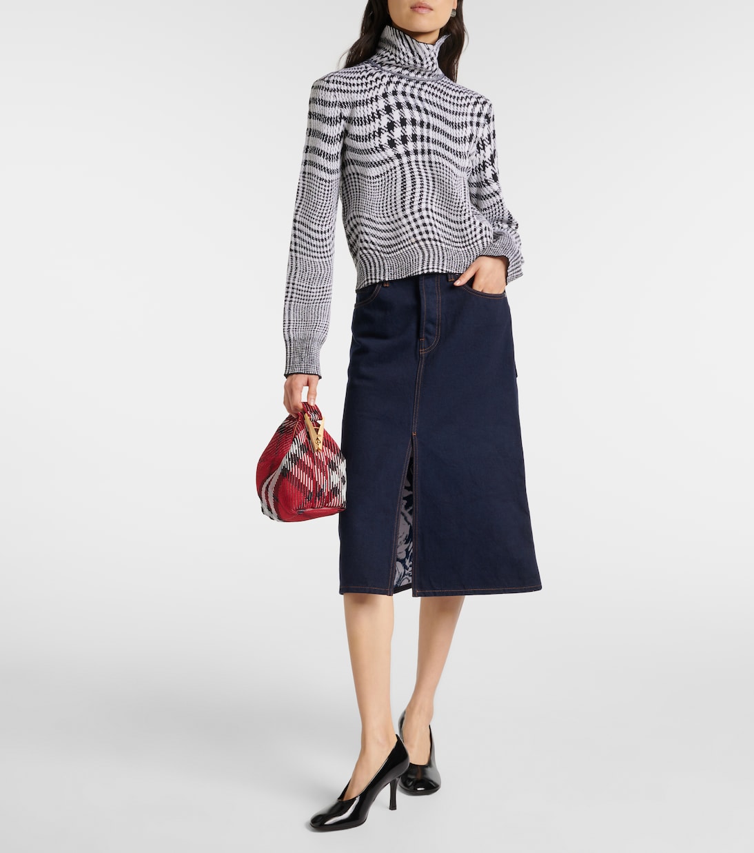 Tote Peg Small aus Jacquard | Burberry