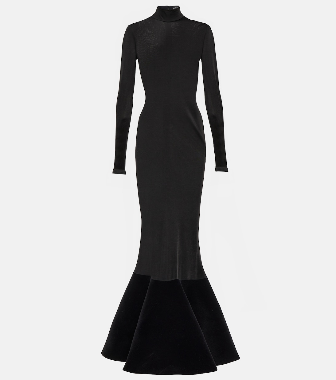 Flounced velvet and jersey gown | David Koma