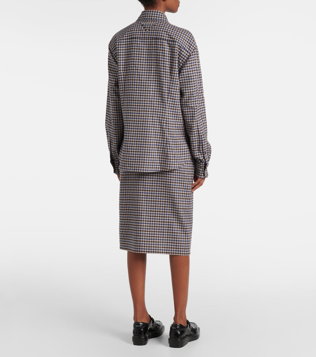 Camicia in lana a quadri | Prada