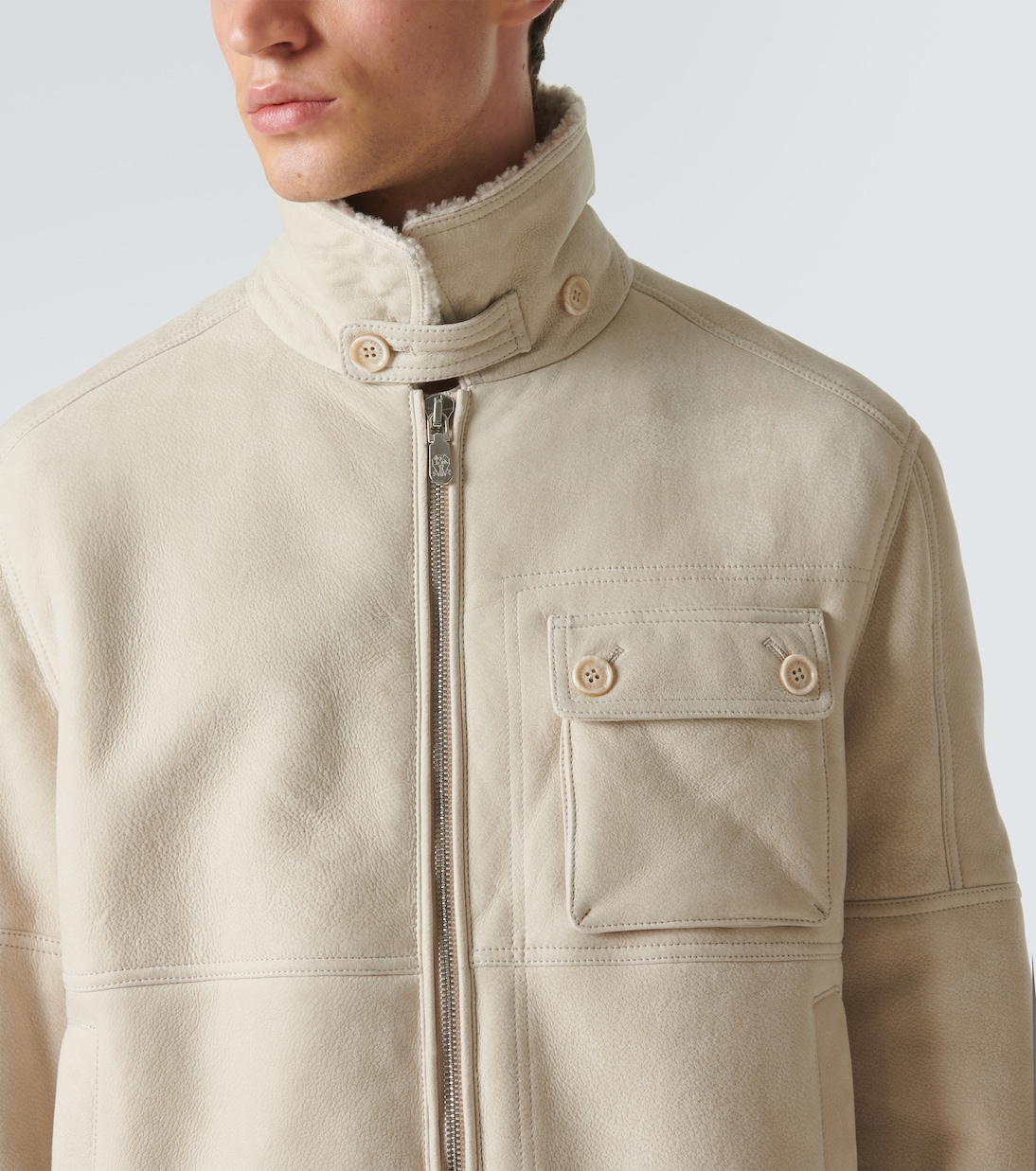 Giacca bluson in shearling | Brunello Cucinelli