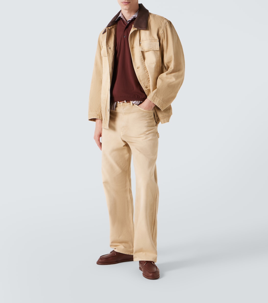 Mid-rise cotton straight pants | Auralee