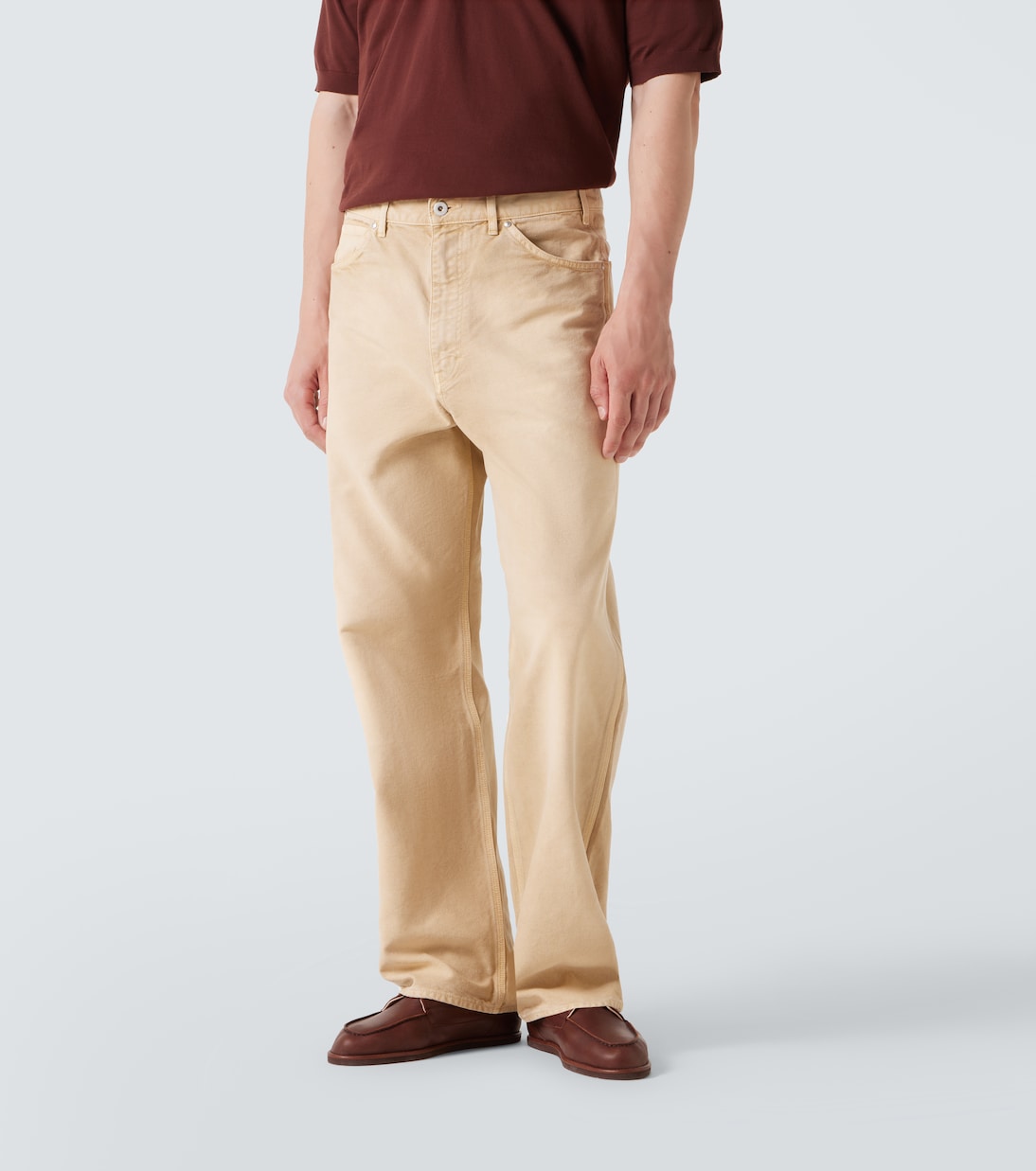 Mid-rise cotton straight pants | Auralee