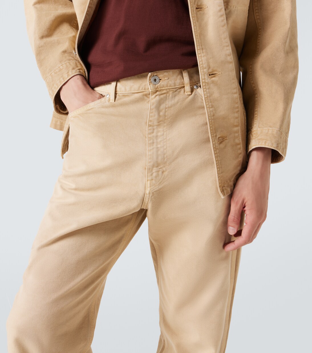 Mid-rise cotton straight pants | Auralee