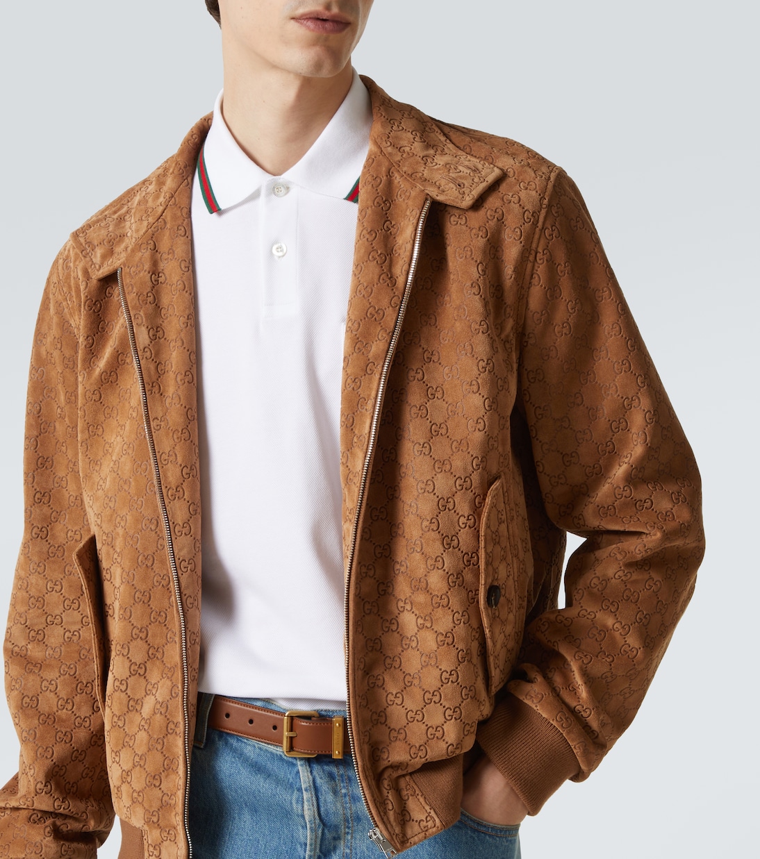 Veste bomber GG en daim | Gucci