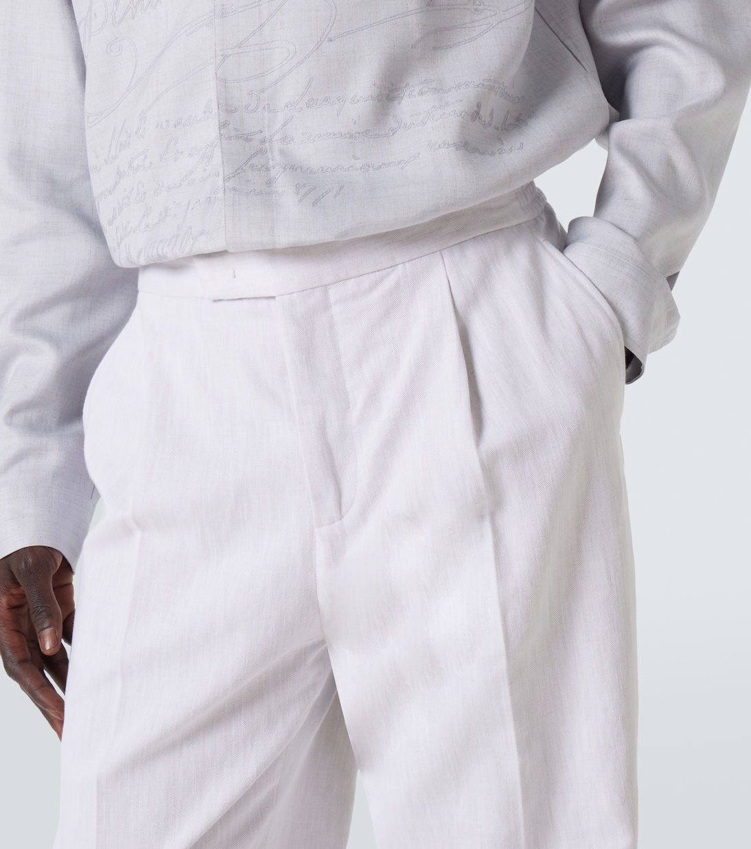Pantaloni regular in cotone e lino | Berluti