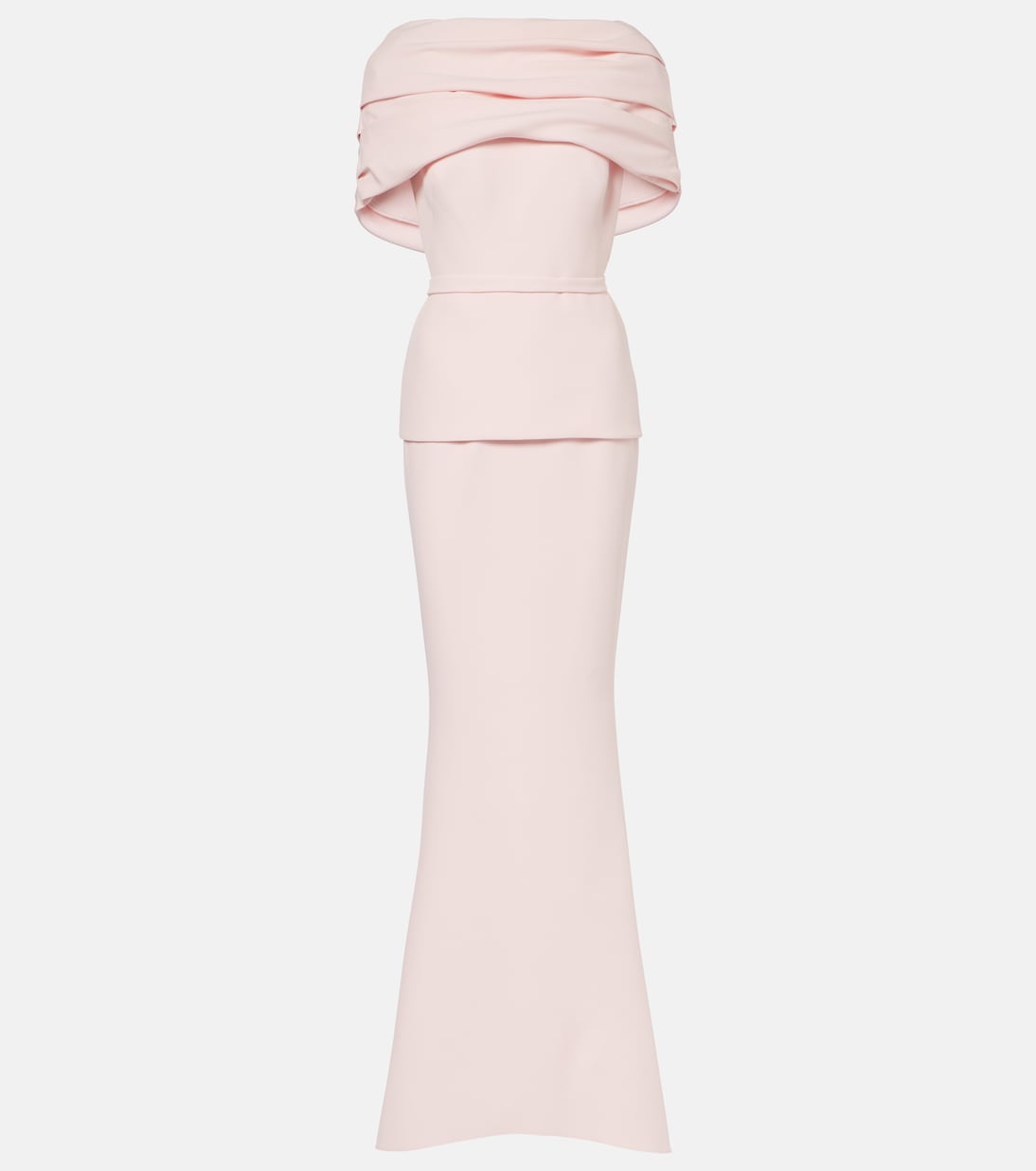 Loura draped peplum crêpe gown | Safiyaa