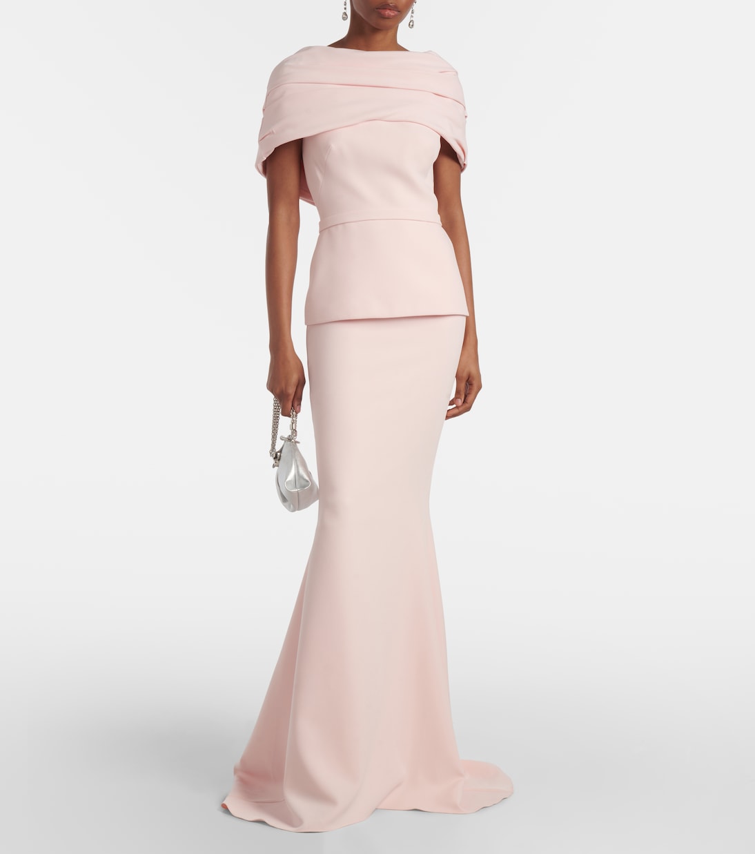 Loura draped peplum crêpe gown | Safiyaa