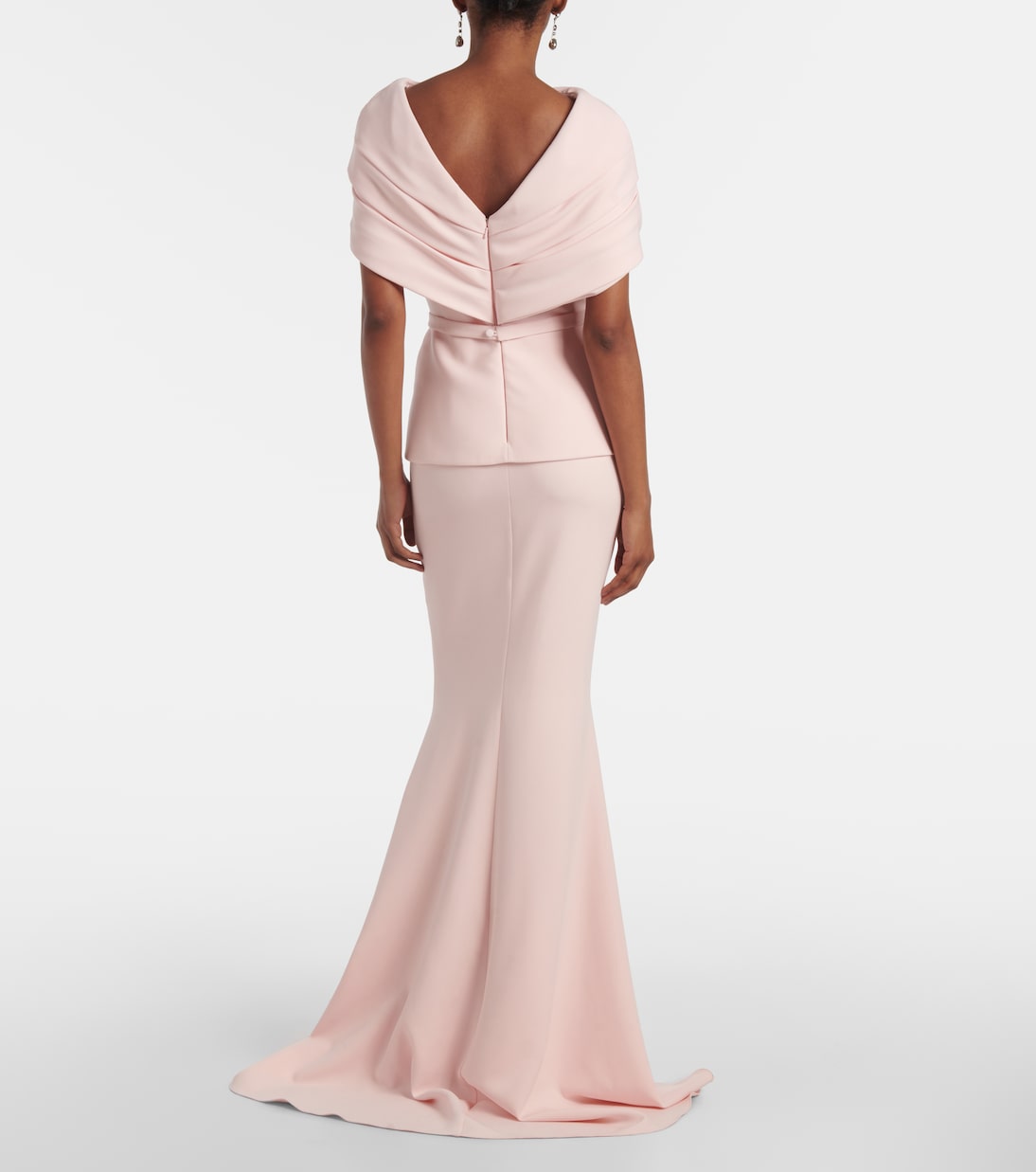 Loura draped peplum crêpe gown | Safiyaa