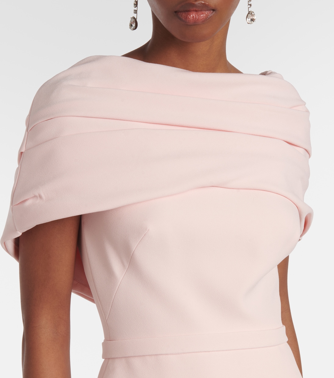 Loura draped peplum crêpe gown | Safiyaa