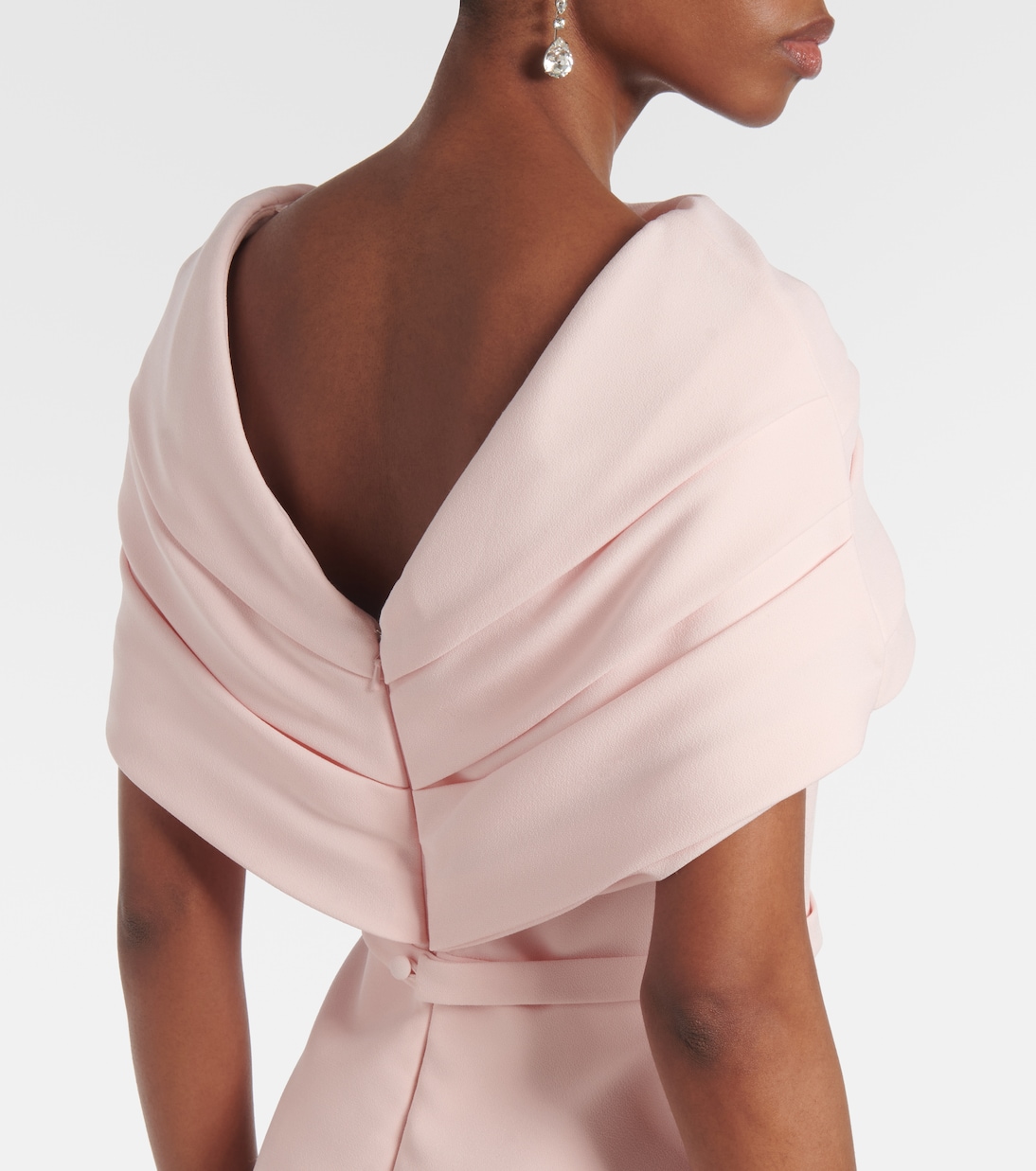Loura draped peplum crêpe gown | Safiyaa