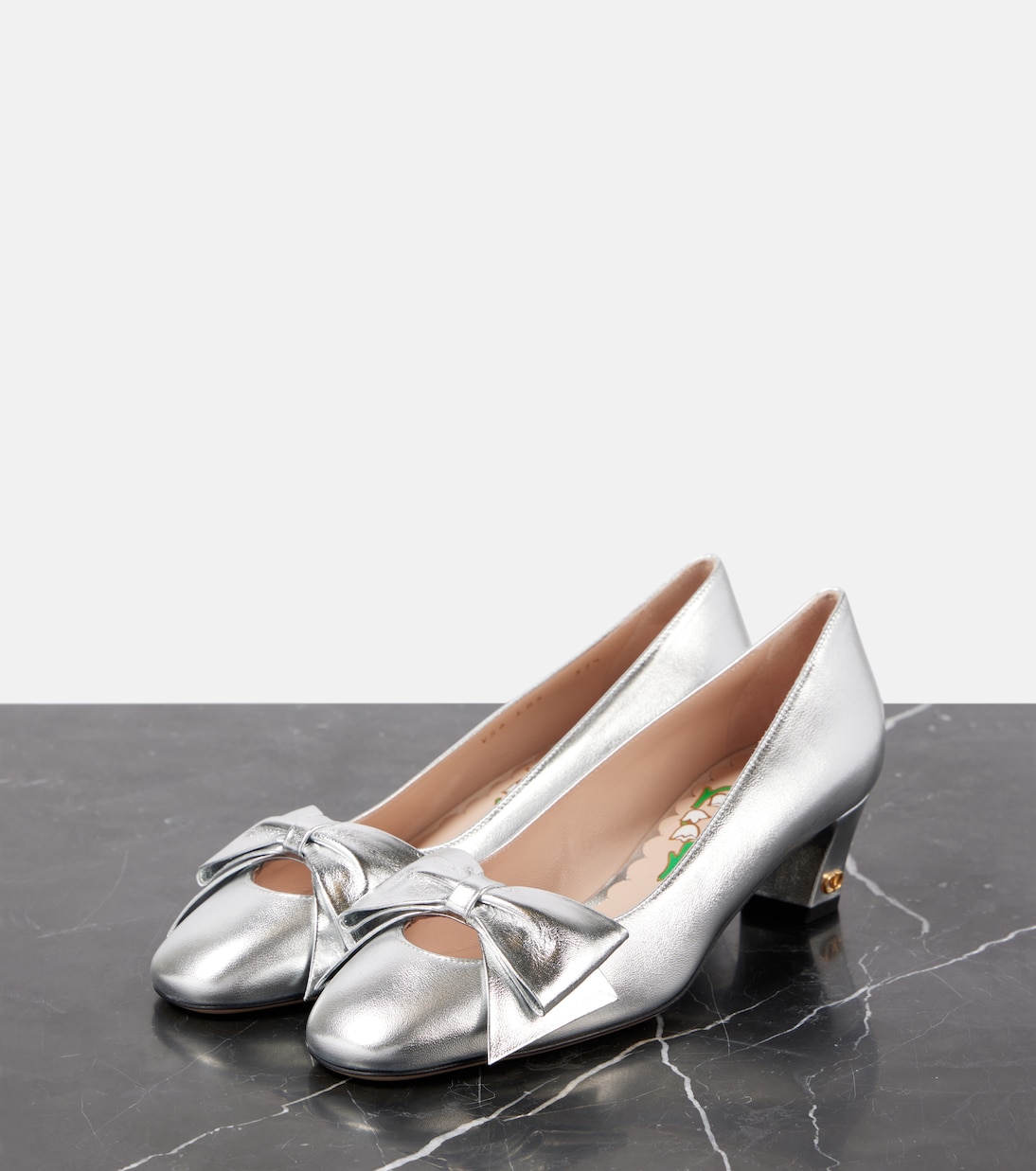 Pumps Bowow 45 in pelle metallizzata | Valentino Garavani