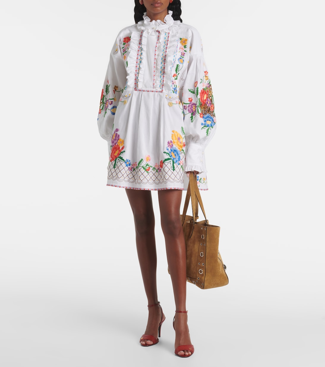 Bestickte Bluse aus Baumwolle, Leinen und Seide | Valentino