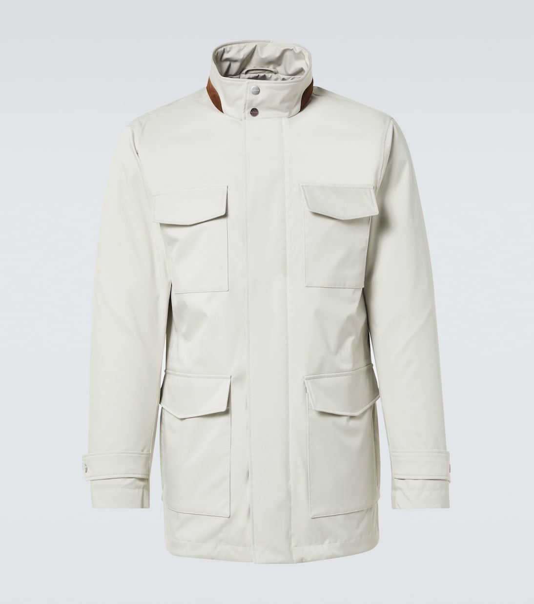 Leather-trimmed field jacket | Kiton