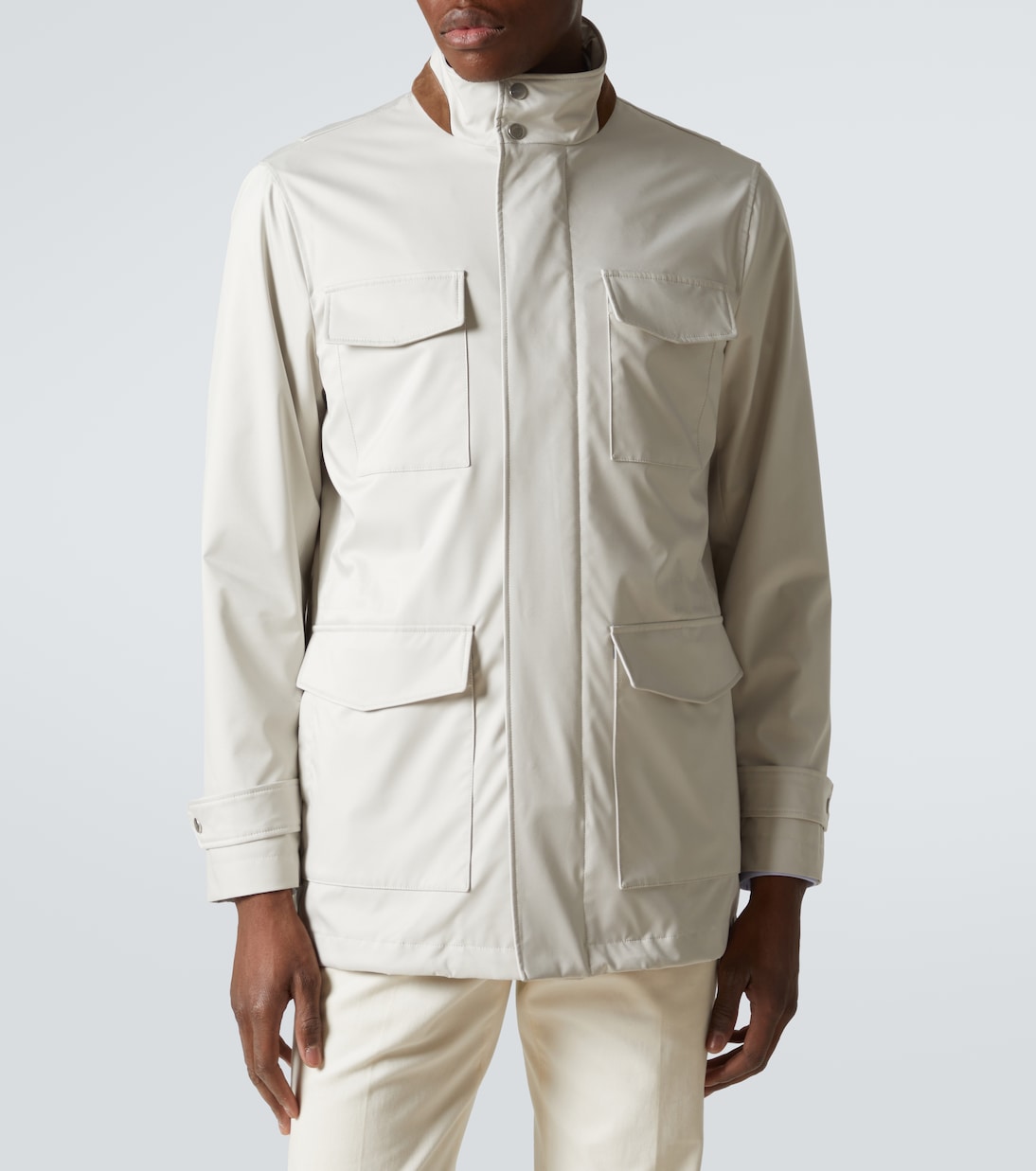 Leather-trimmed field jacket | Kiton