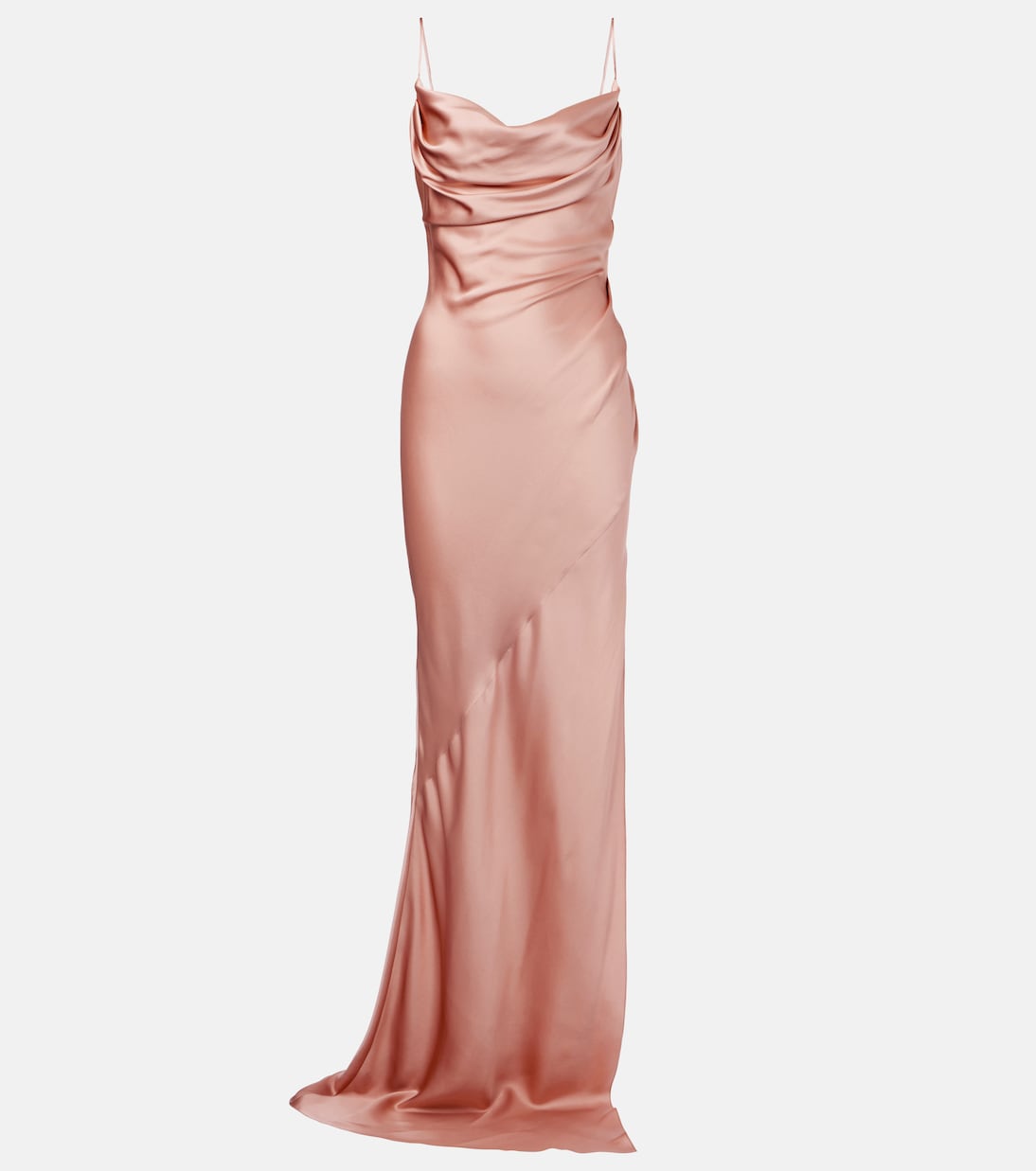 Vestido de fiesta en satén de seda | Balmain