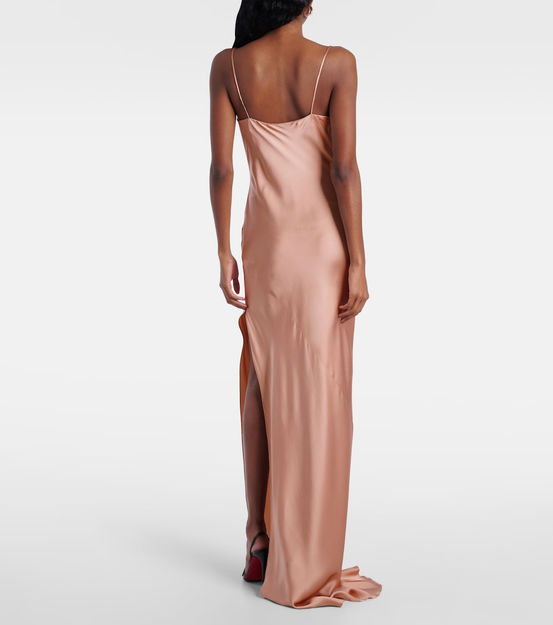 Vestido de fiesta en satén de seda | Balmain