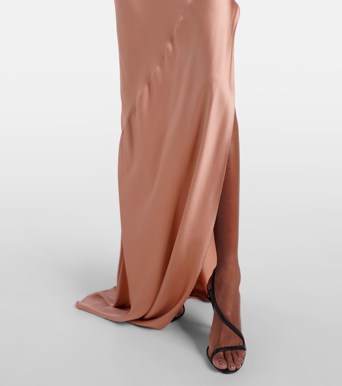 Vestido de fiesta en satén de seda | Balmain