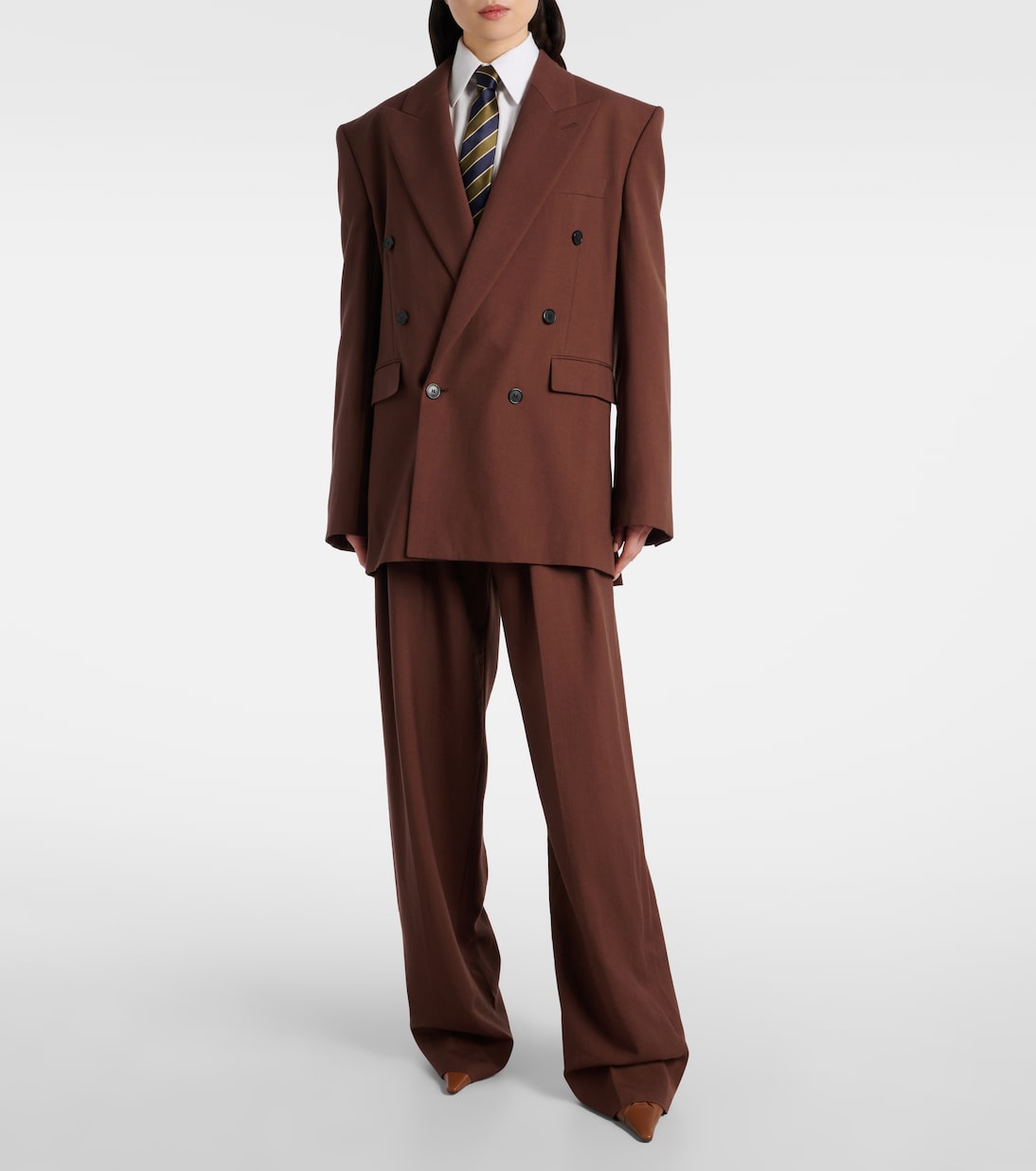 Blazer doppiopetto in gabardine di lana | Saint Laurent