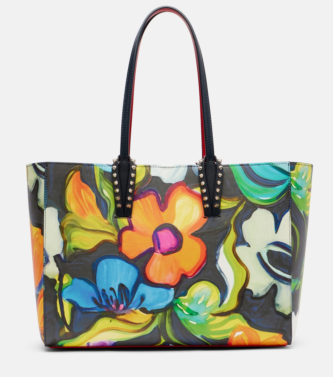 Cabas Cabata Small en cuir à fleurs | Christian Louboutin
