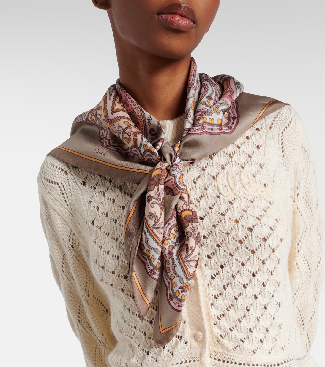 Paisley silk twill scarf | Chloé