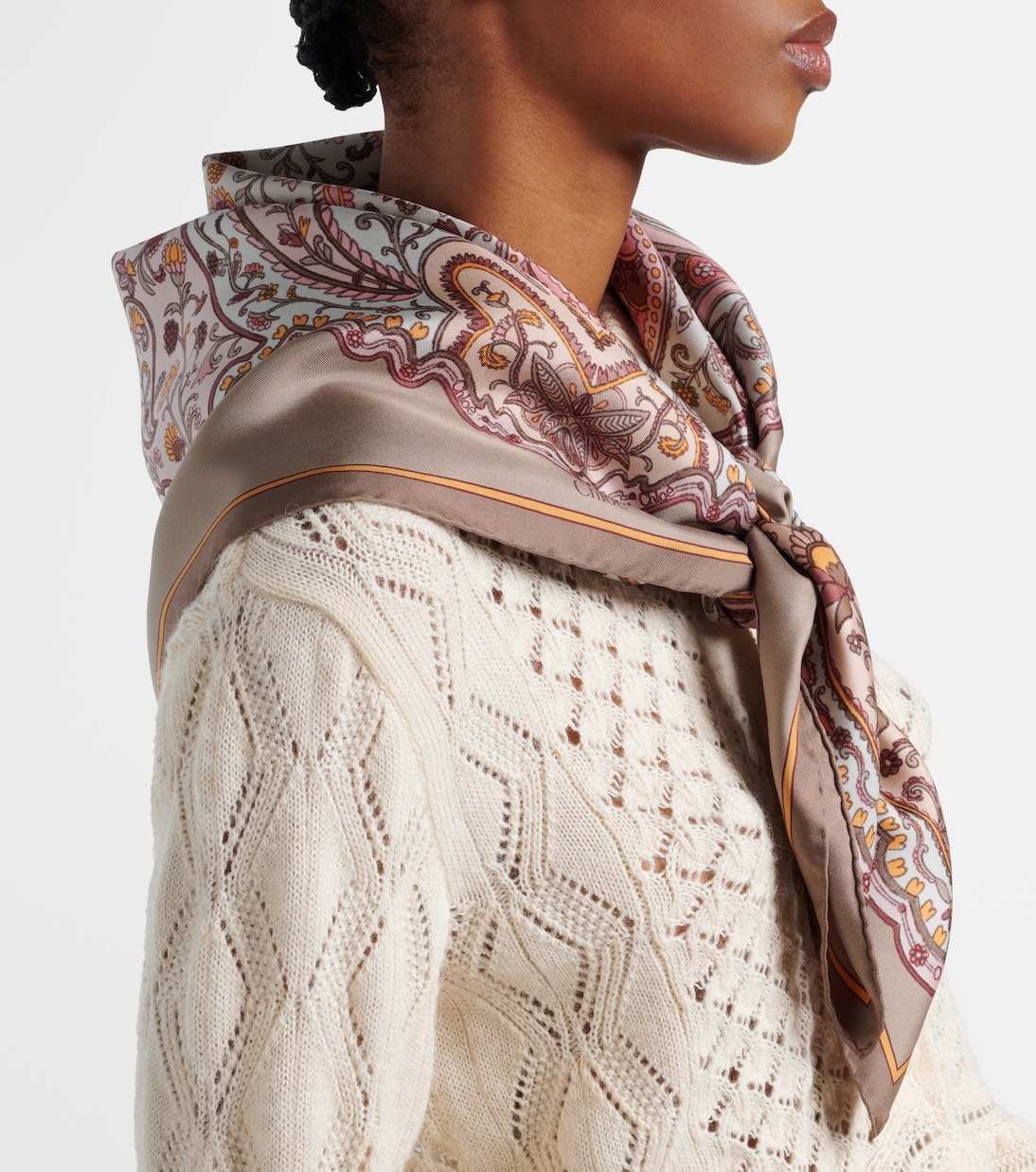 Paisley silk twill scarf | Chloé