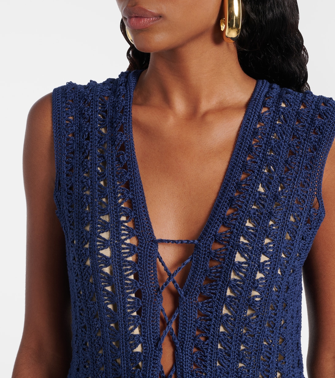 Abito corto in crochet di cotone | Anna Kosturova