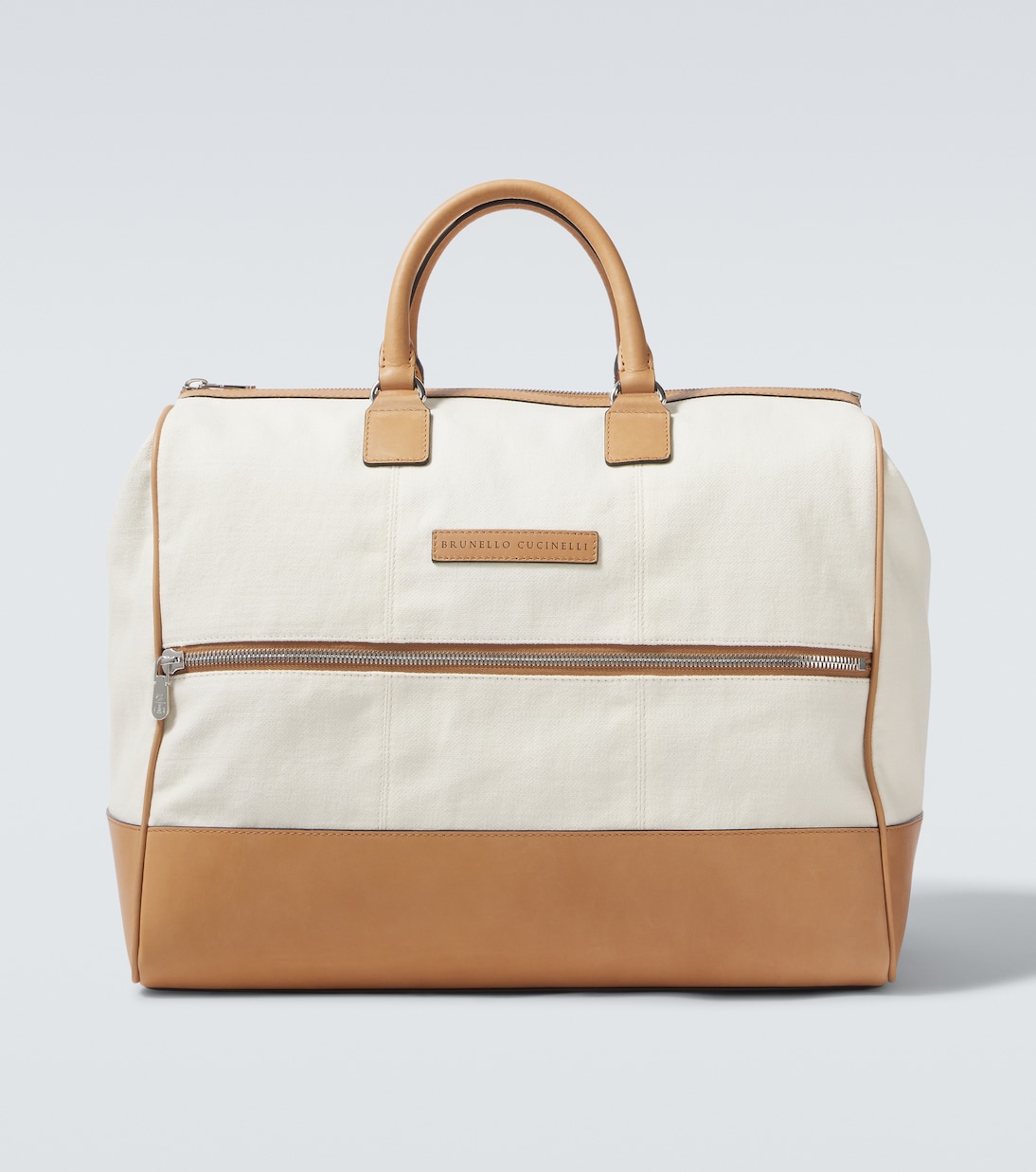 Weekender aus Canvas mit Leder | Brunello Cucinelli