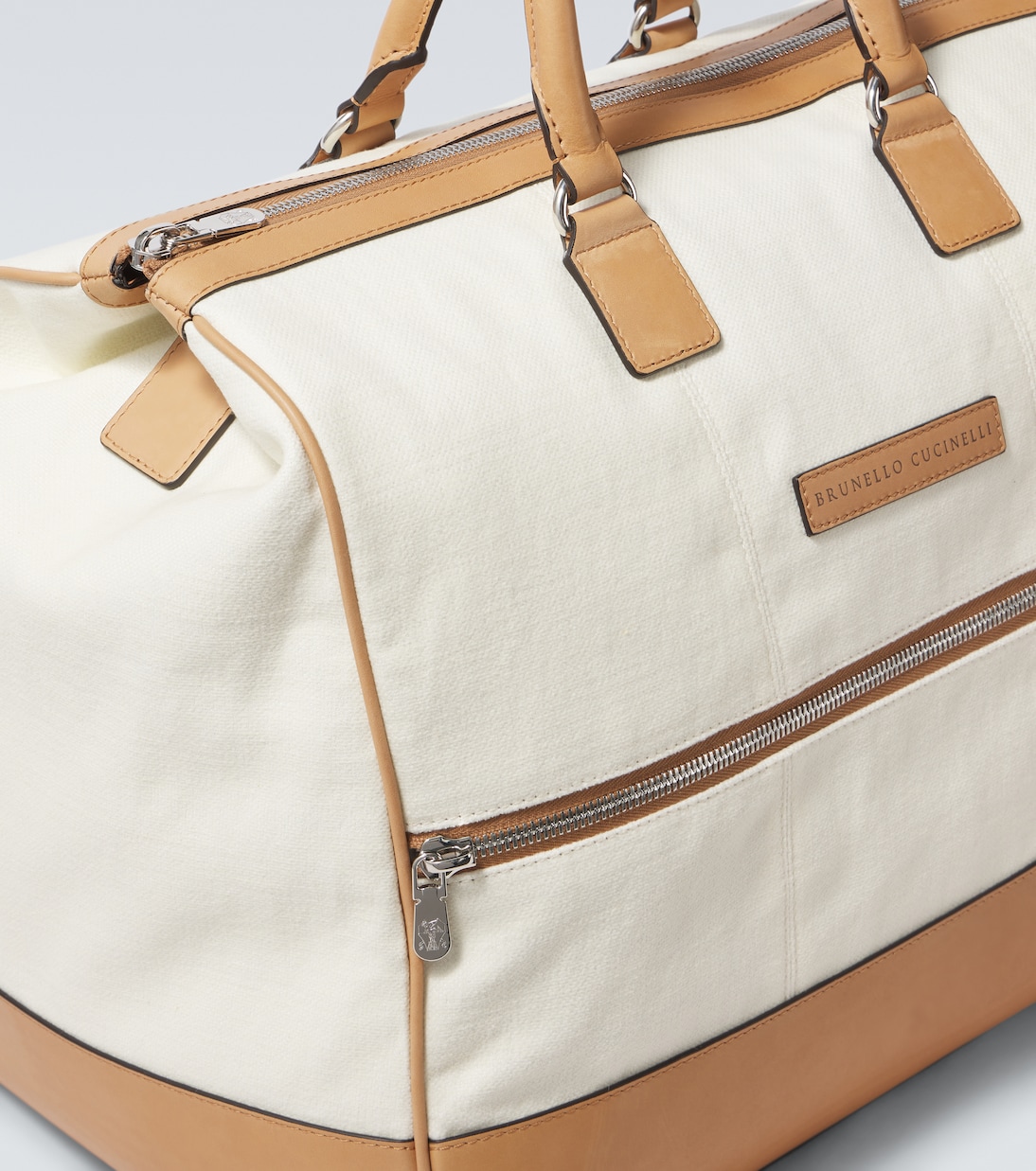 Weekender aus Canvas mit Leder | Brunello Cucinelli