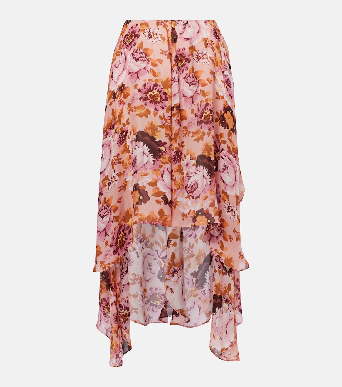 Falda midi de seda floral | Chloé