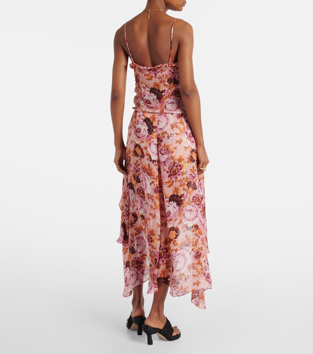 Falda midi de seda floral | Chloé