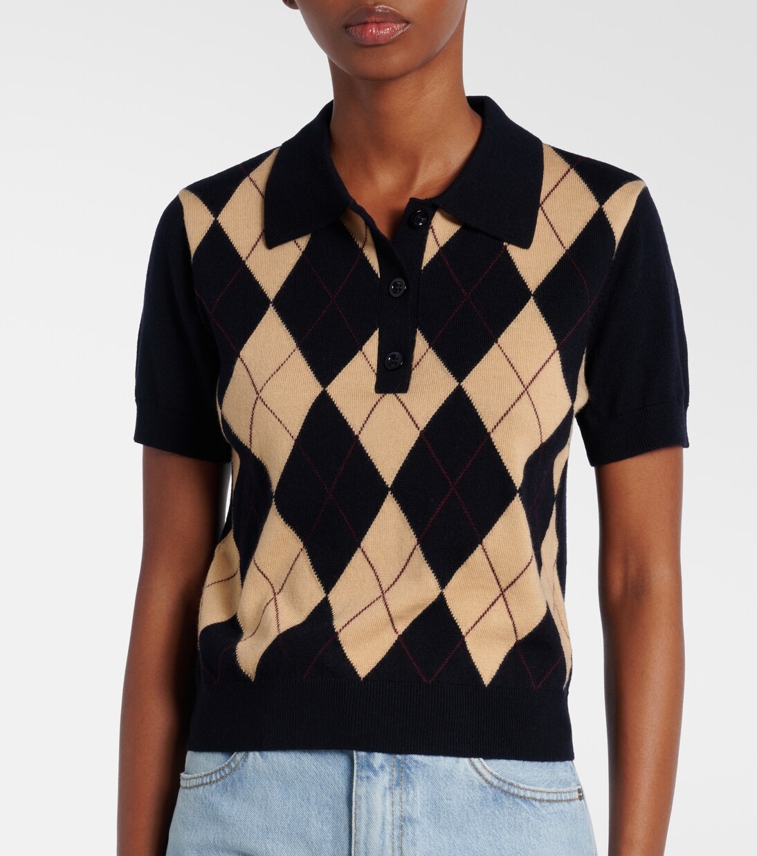 Argyle wool polo shirt | Frame