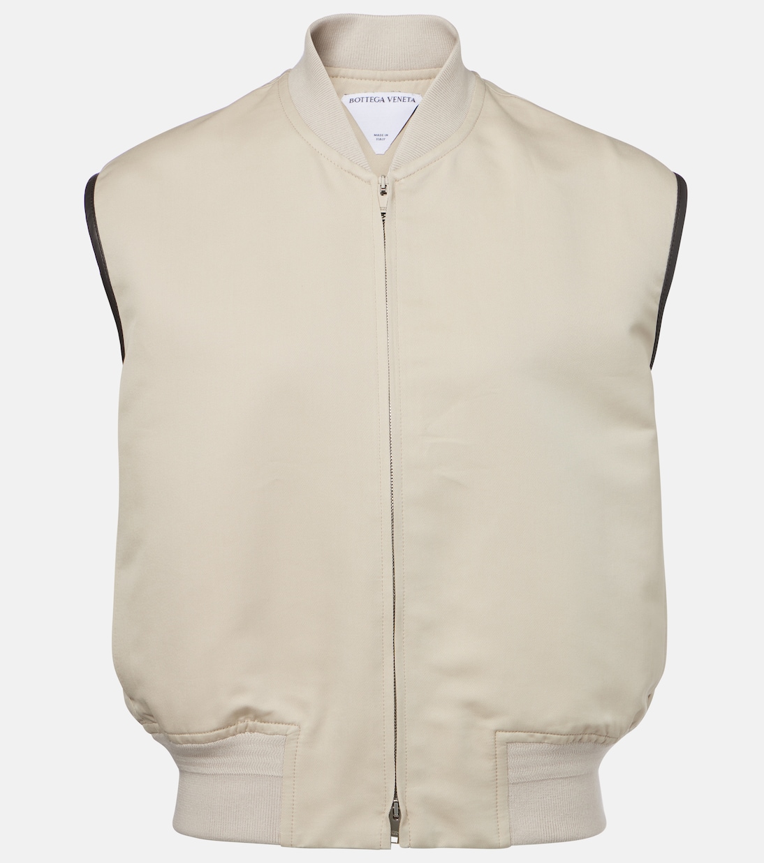 Leather-trimmed cotton and silk vest | Bottega Veneta