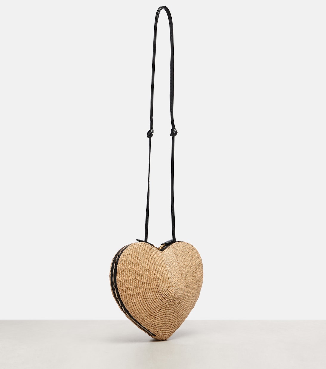 Schultertasche Le Cœur aus Stroh mit Leder | Alaïa