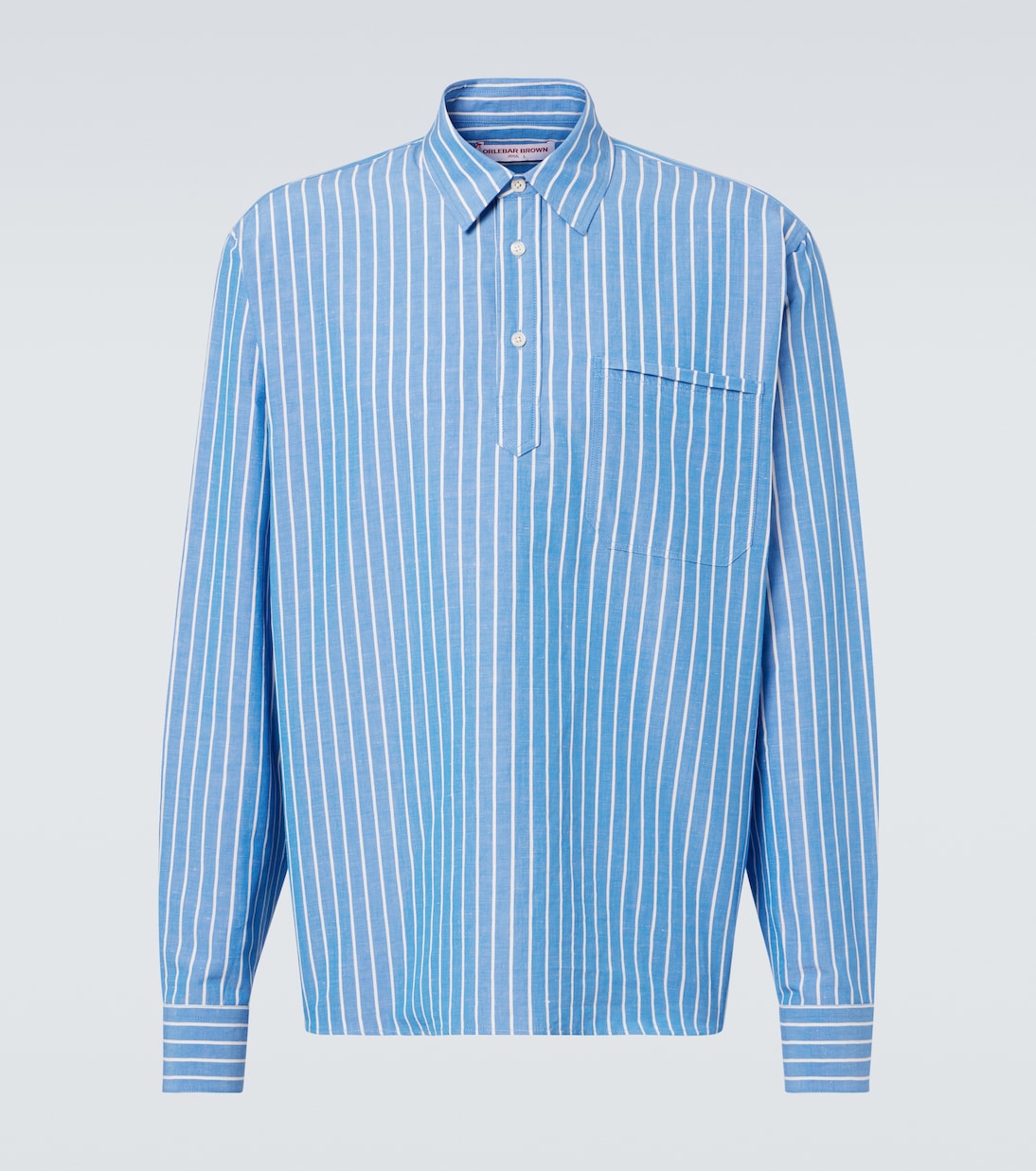 Camisa de lino y algodón a rayas | Orlebar Brown