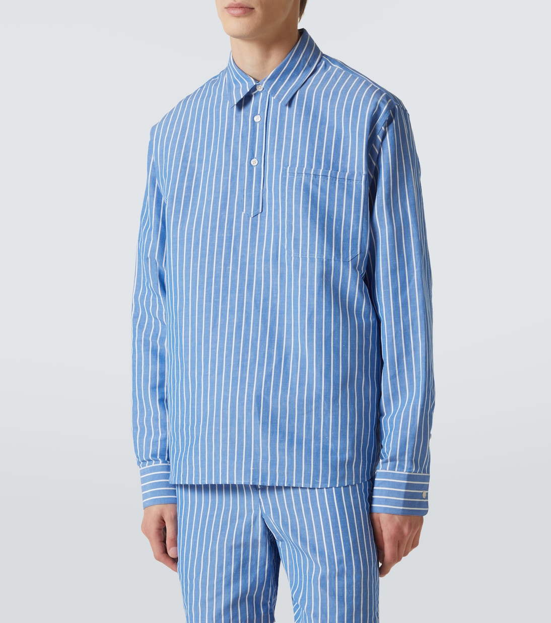 Camisa de lino y algodón a rayas | Orlebar Brown